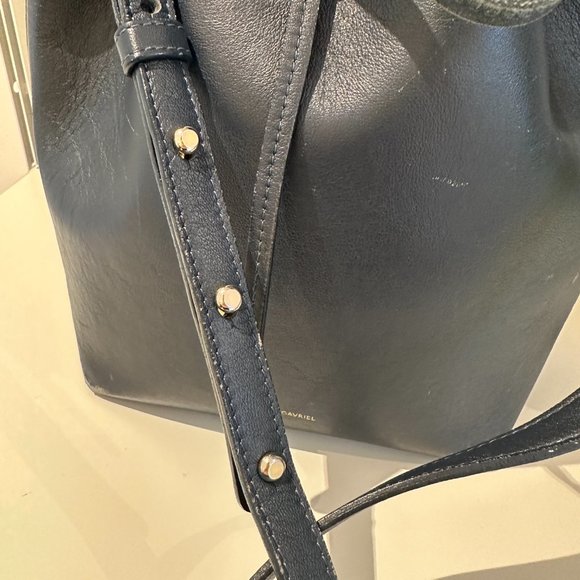 Mansur Gavriel Navy Bucket Bag - Picture 3 of 6